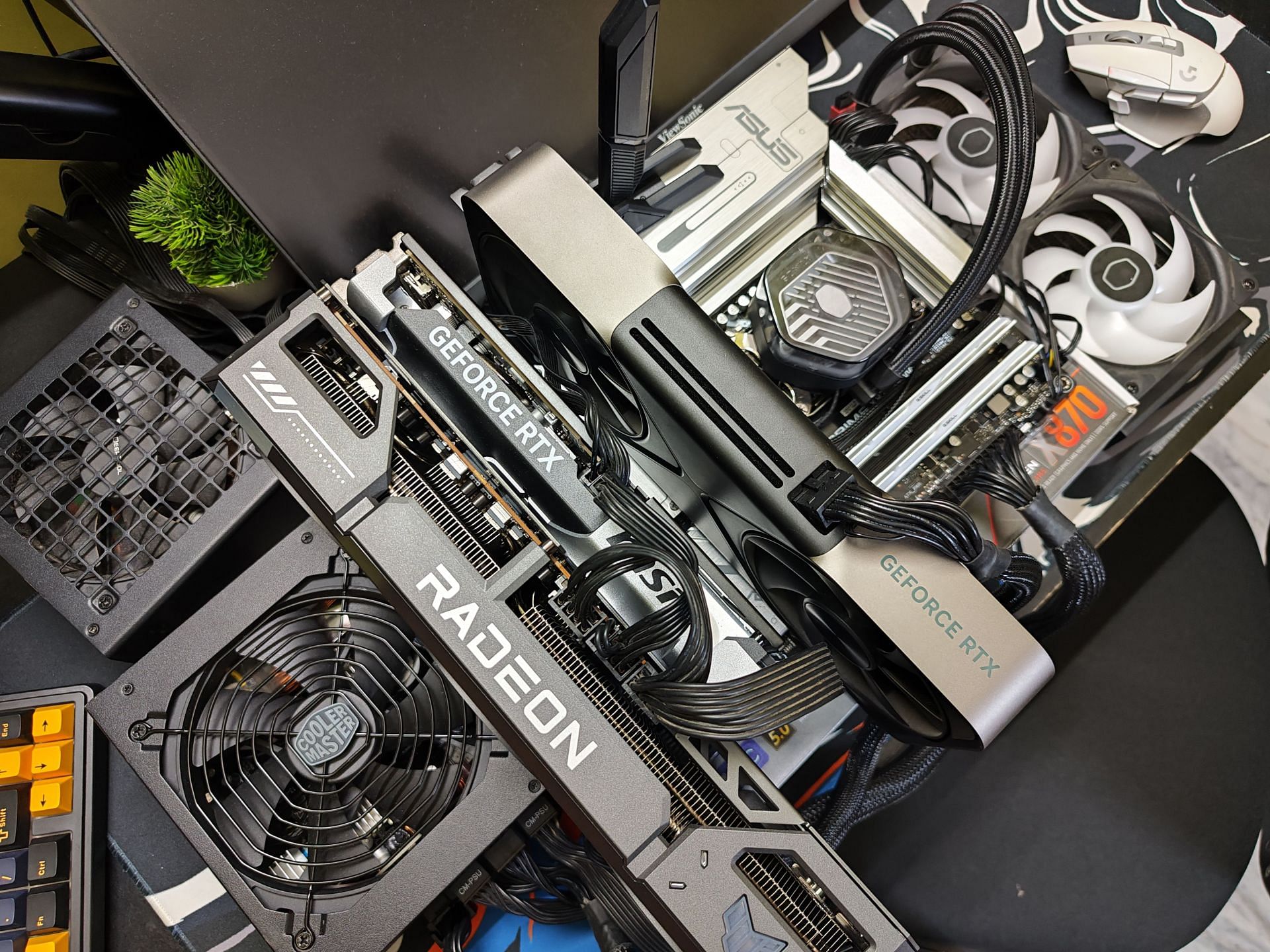 Realistically, you can only pair up to three GPUs with the X870-P (Image via Sportskeeda)